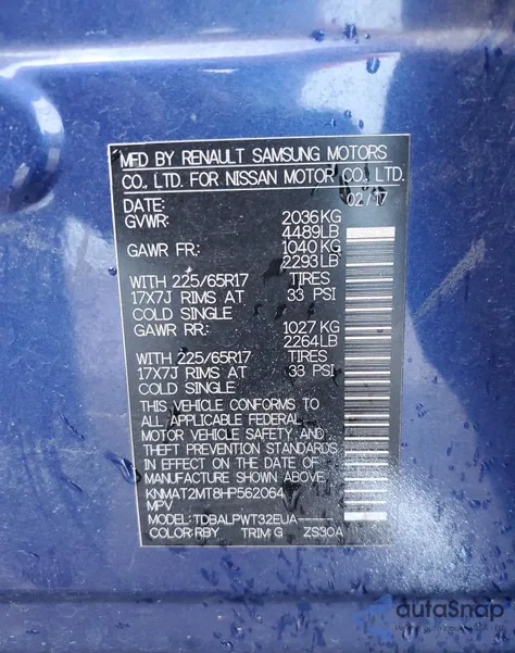 2017 Nissan Rogue S from USA, damaged, VIN KNMAT2MT8HP562064